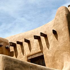 Adobe architecture in Santa Fe, New Mexico