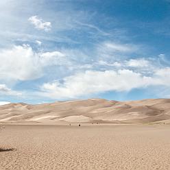 people climb the dunes